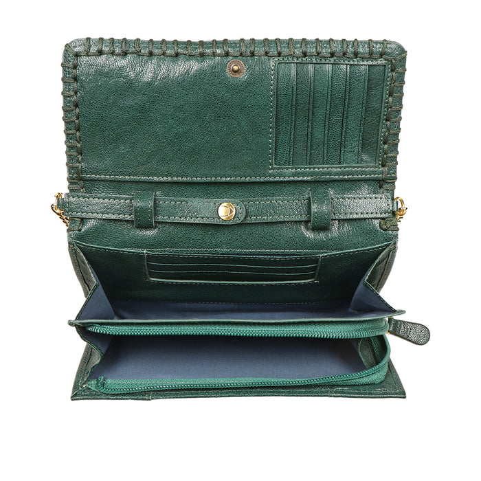 Flourish - W1 Green Leather Sling Wallet