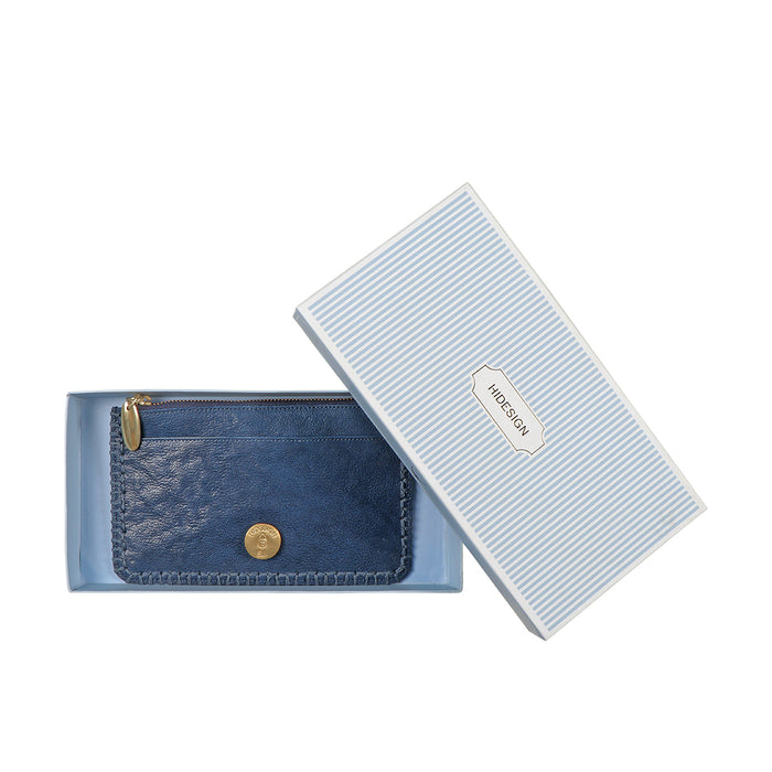 Flourish - W2 Blue Leather Clutch Wallet