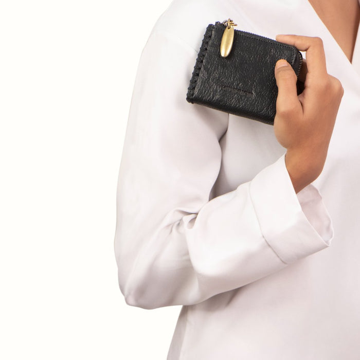 Flourish - W3 Black Leather Card Holder