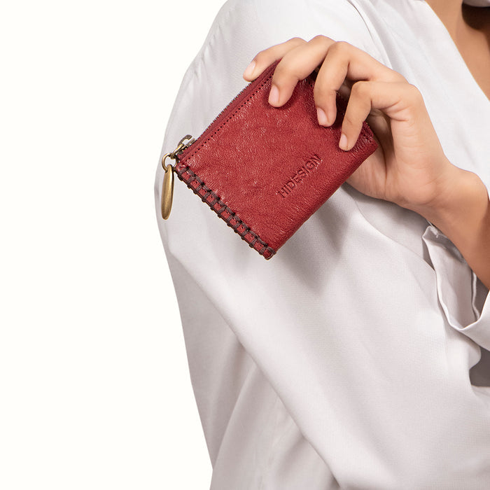 Flourish - W3 Red Leather Card Holder