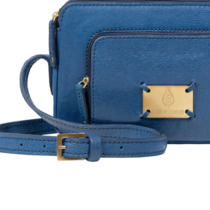 Flourish - W4 Blue Leather Sling Wallet