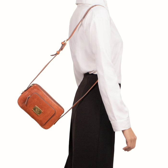 Flourish - W4 Orange Leather Sling Wallet