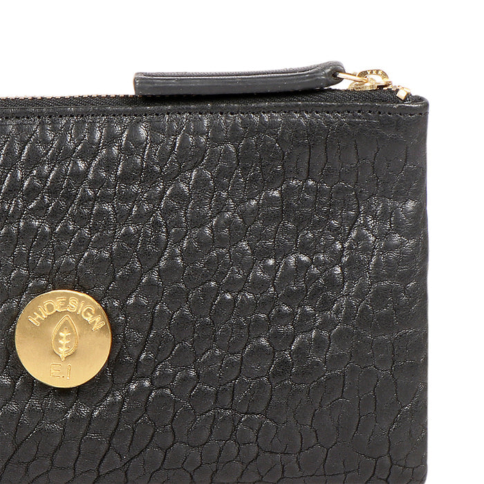 Flower - W1 Black Leather Bi-Fold Wallet