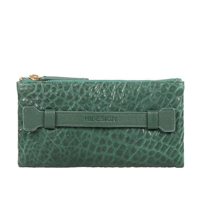 Flower - W1 Green Leather Bi-Fold Wallet