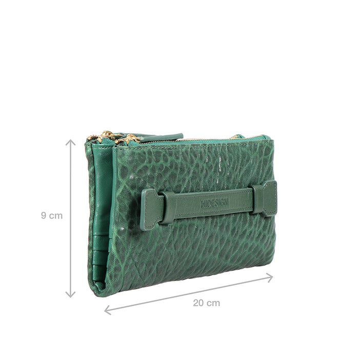 Flower - W1 Green Leather Bi-Fold Wallet