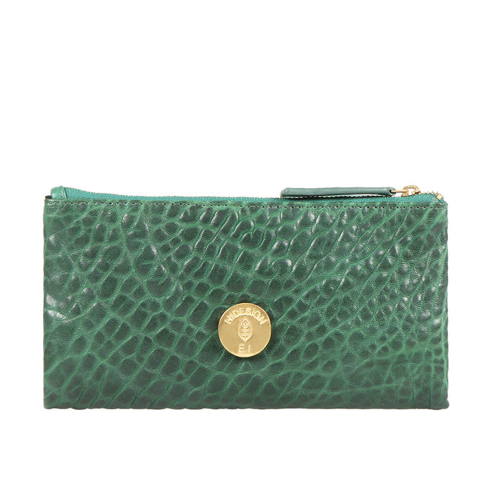 Flower - W1 Green Leather Bi-Fold Wallet