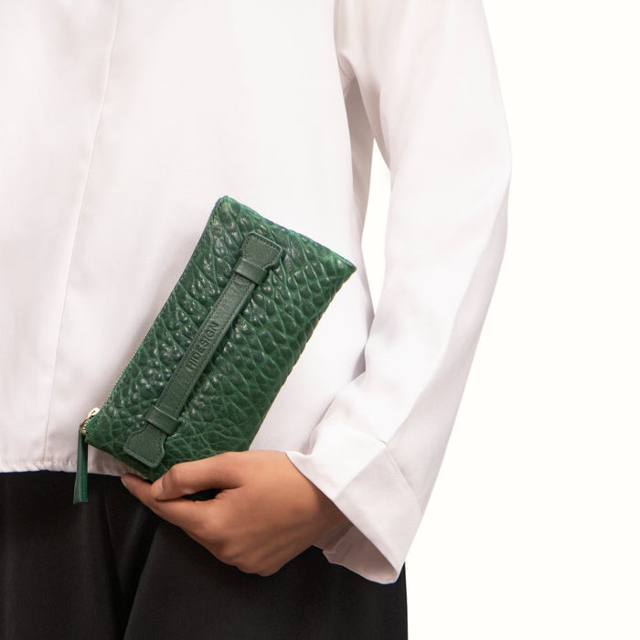 Flower - W1 Green Leather Bi-Fold Wallet