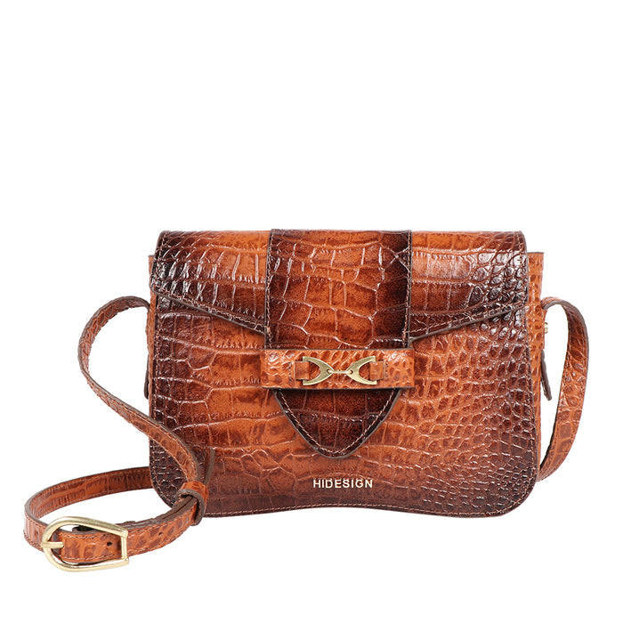 Fontana Orange Leather Sling Bag