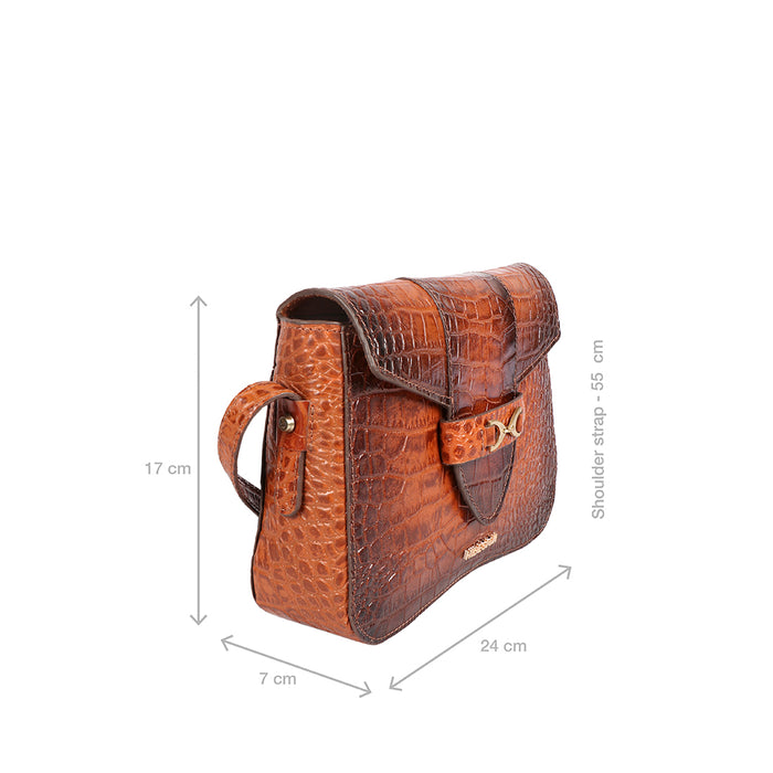 Fontana Orange Leather Sling Bag