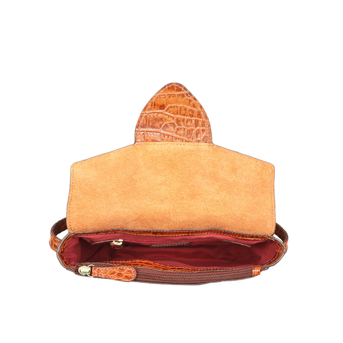 Fontana Orange Leather Sling Bag