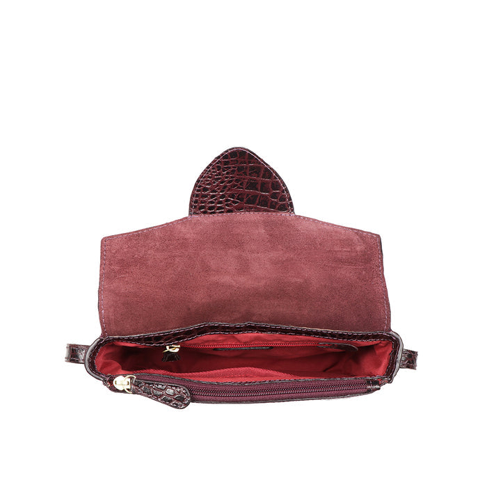 Fontana Purple Leather Sling Bag