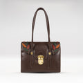 Forest 02 Brown Leather Tote Bag