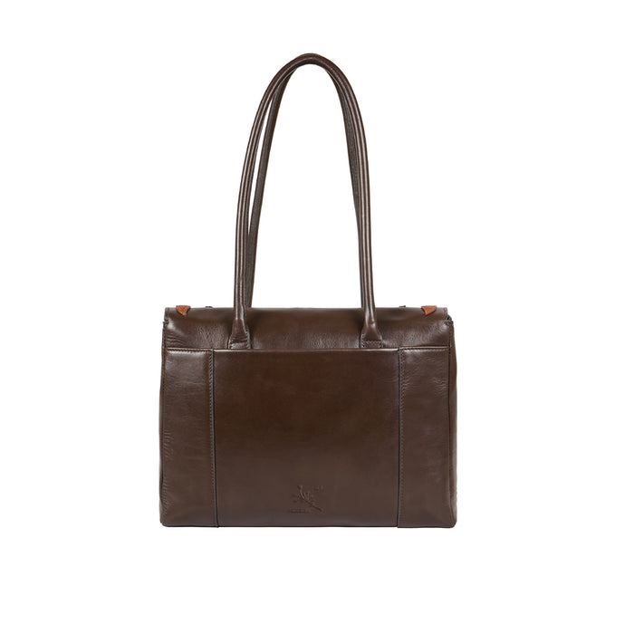 Forest 02 Brown Leather Tote Bag