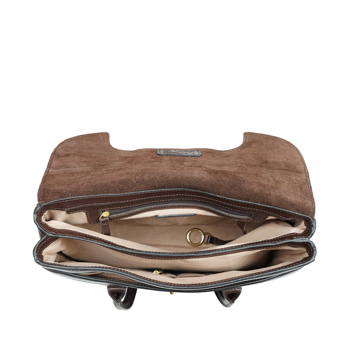 Forest 02 Brown Leather Tote Bag