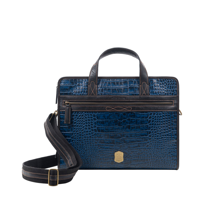 Fort Worth 03 Blue Leather  Briefcase