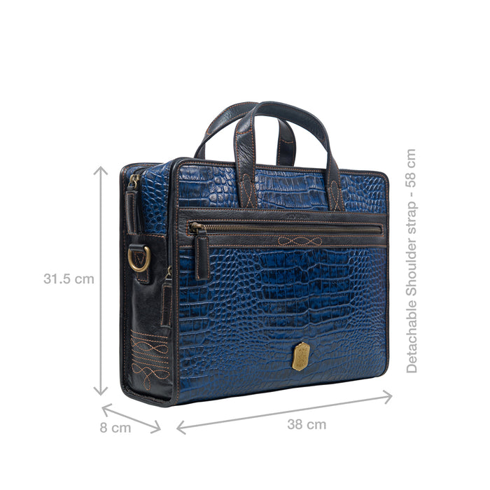 Fort Worth 03 Blue Leather  Briefcase