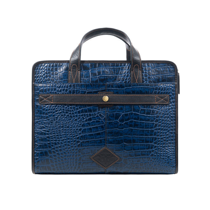 Fort Worth 03 Blue Leather  Briefcase