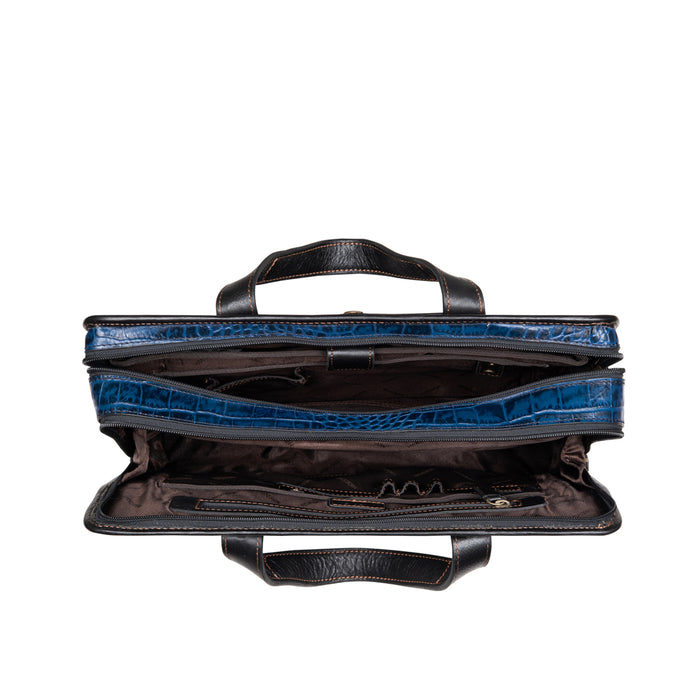 Fort Worth 03 Blue Leather  Briefcase
