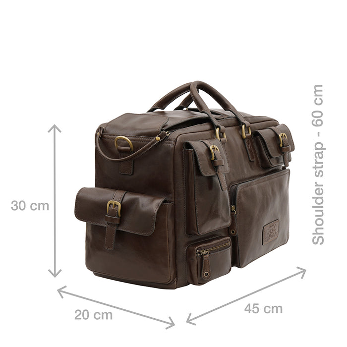 Fort Worth 04 Brown Leather Duffle Bag