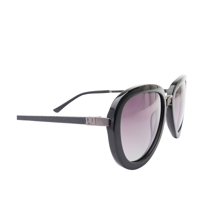 Frizbee Women's Black Round Sunglasses