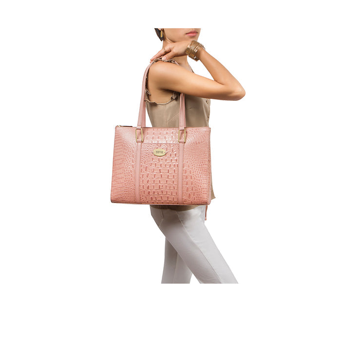 Fuschia 02 Sb Pink Leather Tote Bag