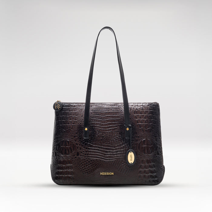 Galaxy 03 Brown Leather Tote Bag
