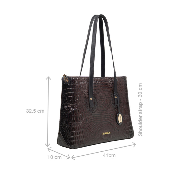 Galaxy 03 Brown Leather Tote Bag