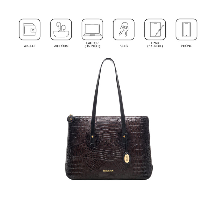 Galaxy 03 Brown Leather Tote Bag