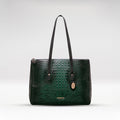 Galaxy 03 Green Leather Tote Bag