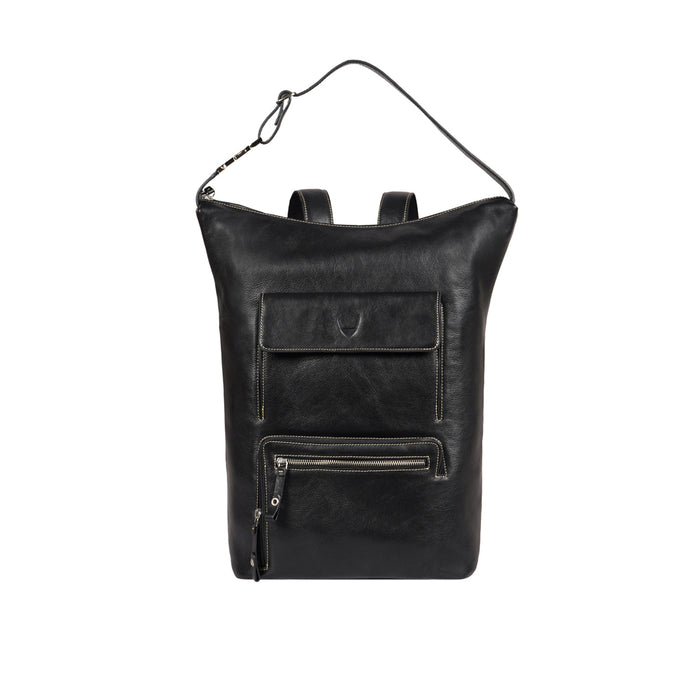 Gangnam 01 Black Leather  Backpack