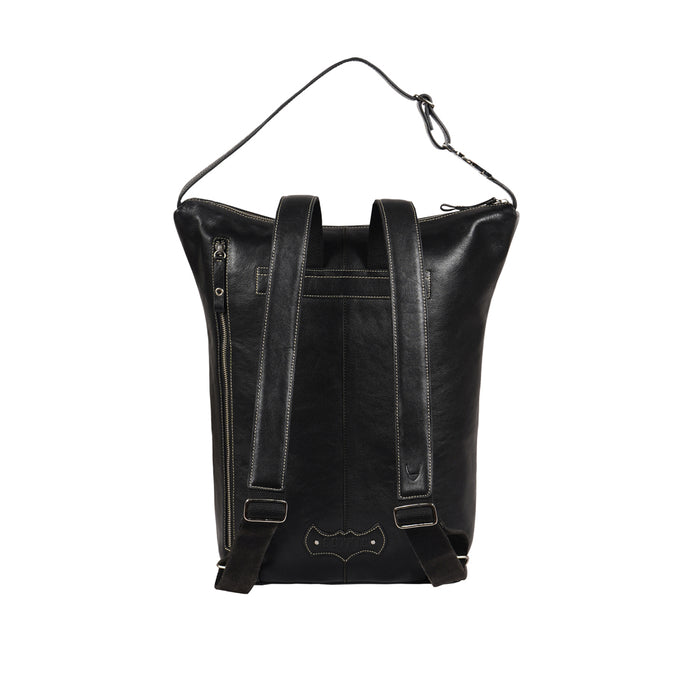 Gangnam 01 Black Leather  Backpack