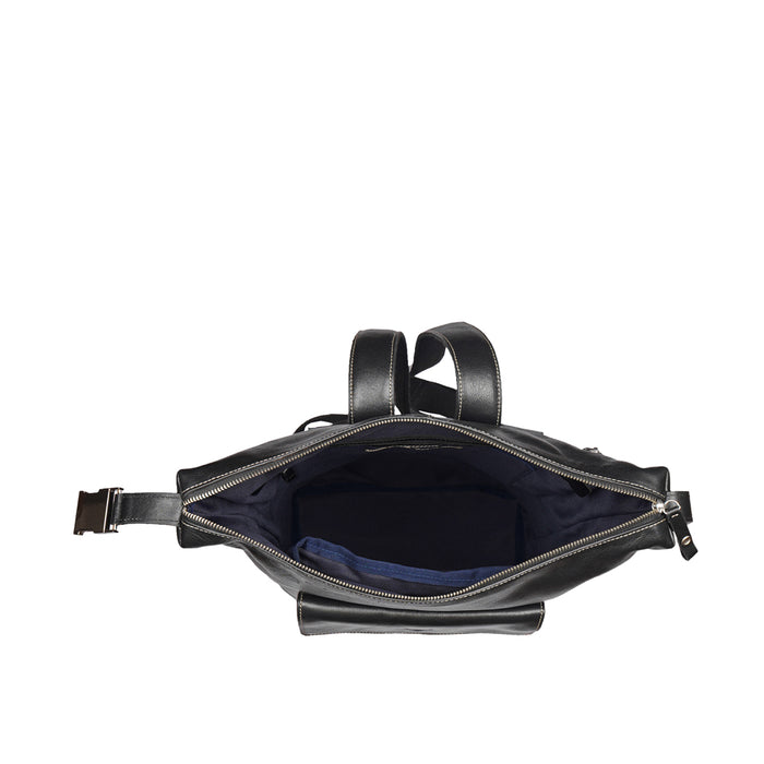 Gangnam 01 Black Leather  Backpack