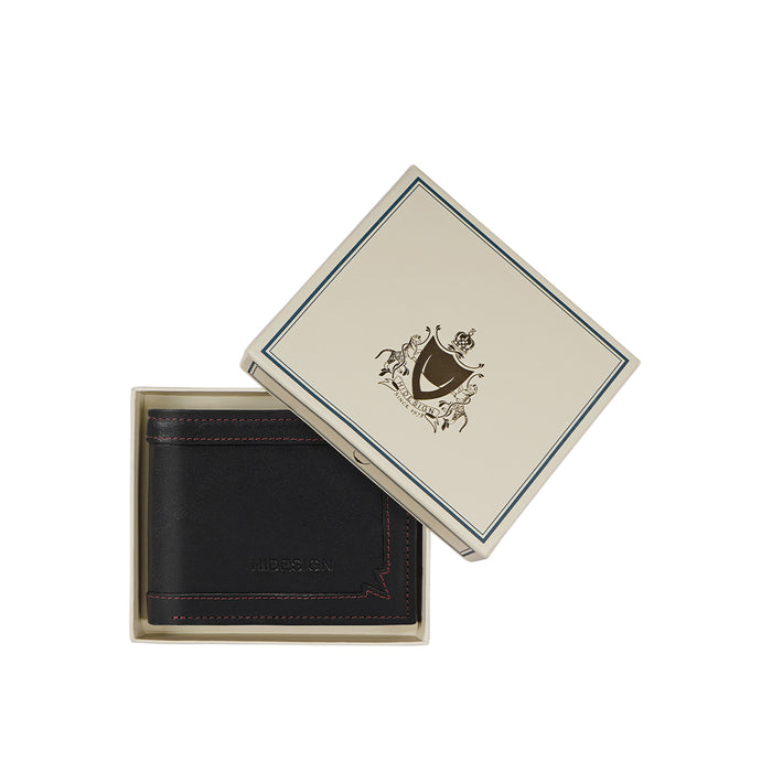 Gangnam W1 Black Leather Bi-Fold Wallet