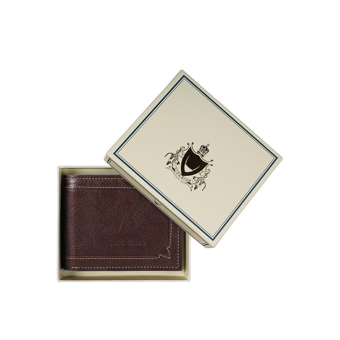 Gangnam W2 Tan Leather Bi-Fold Wallet