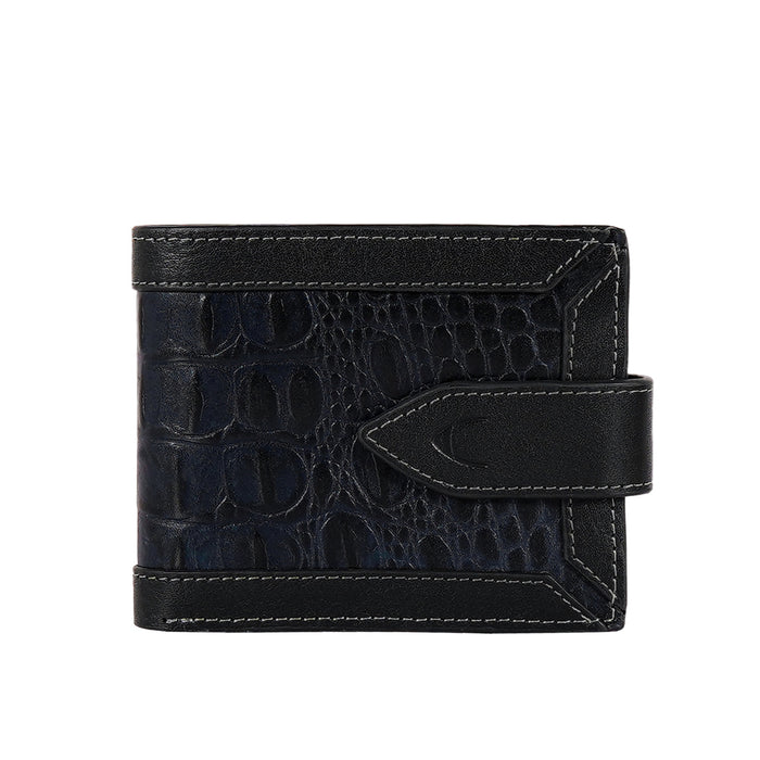 Gangnam W3 Blue Leather Bi-Fold Wallet