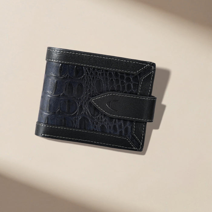 Gangnam W3 Blue Leather Bi-Fold Wallet