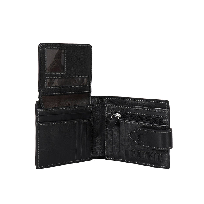 Gangnam W3 Blue Leather Bi-Fold Wallet
