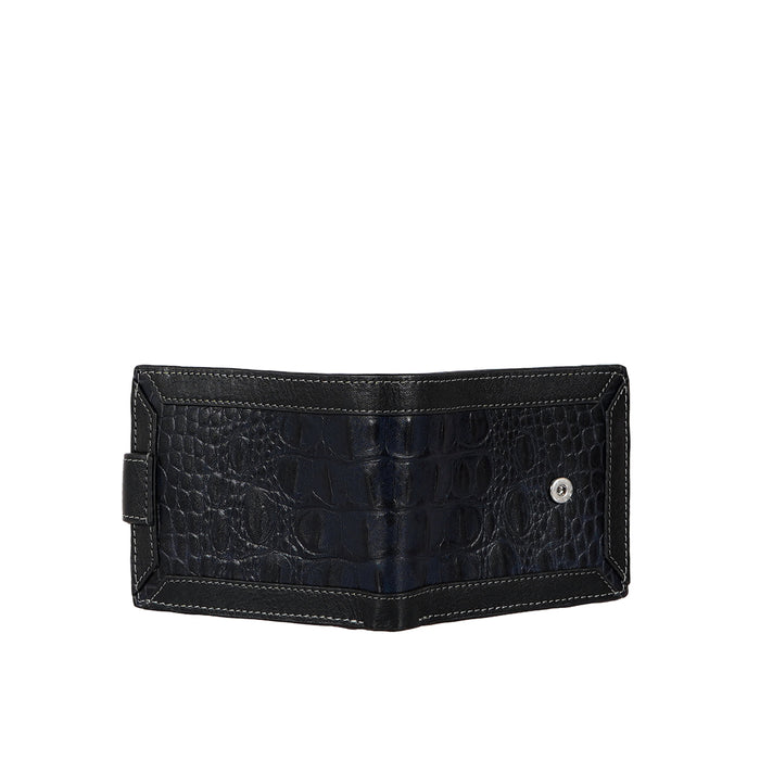 Gangnam W3 Blue Leather Bi-Fold Wallet