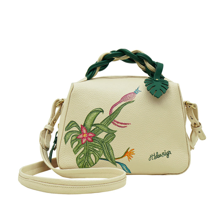 Garden 01 White Leather Sling Bag