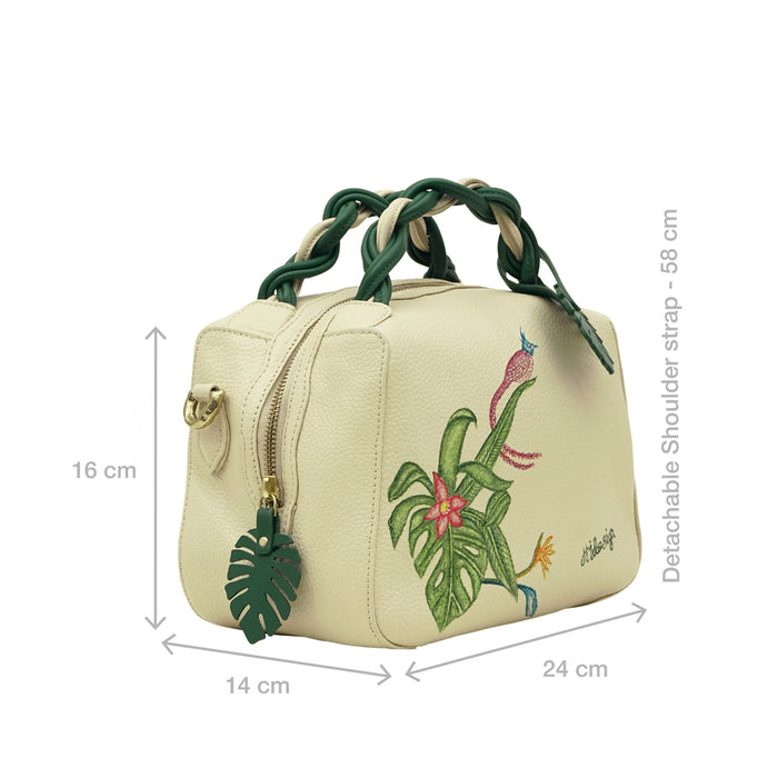 Garden 01 White Leather Sling Bag