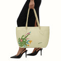 Garden 02 White Leather Tote Bag