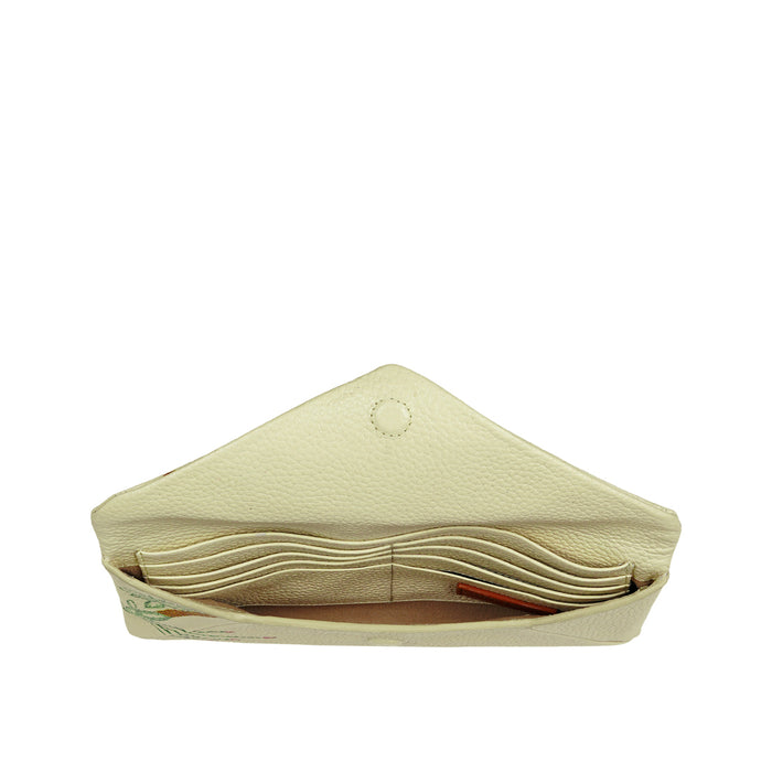 Garden W1 White Leather Clutch Wallet