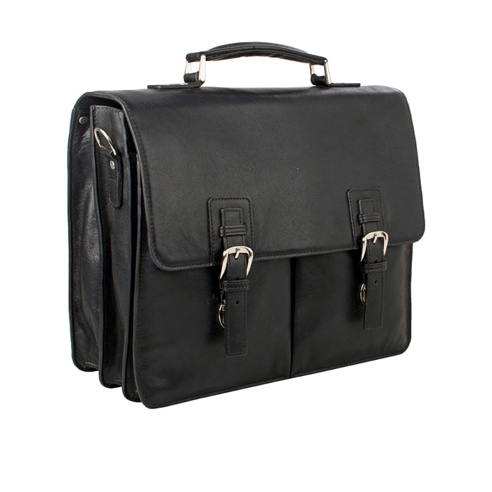 Gareth Hd 827 Black Leather  Briefcase