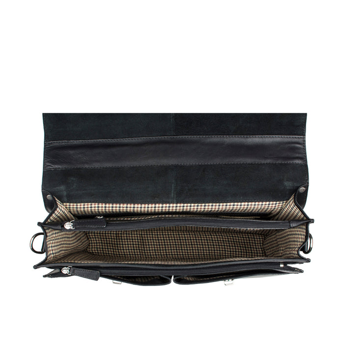Gareth Hd 827 Black Leather  Briefcase