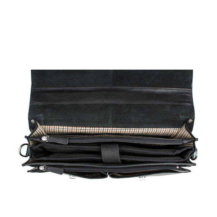 Gareth Hd 827 Black Leather  Briefcase