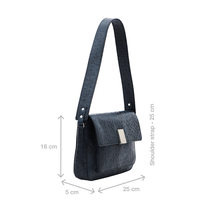 Gatwick-01 Blue Leather Shoulder Bag