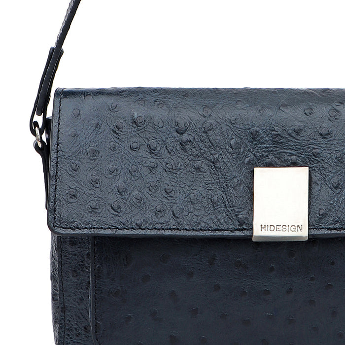 Gatwick-01 Blue Leather Shoulder Bag