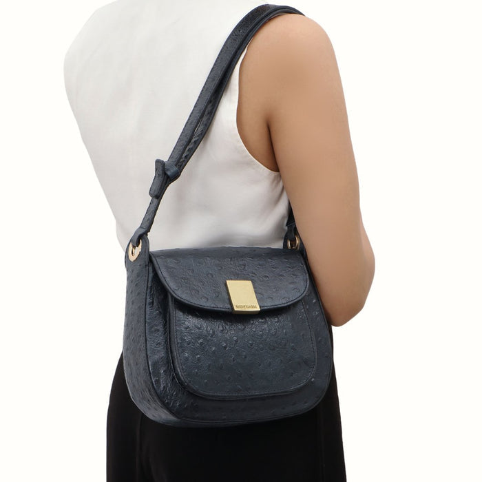 Gatwick-02 Blue Leather Crossbody