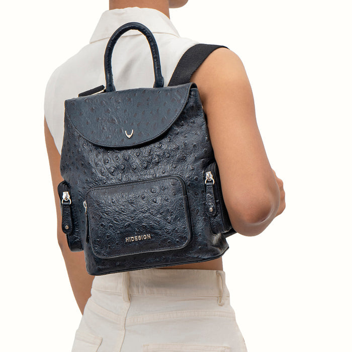 Gatwick-03 Blue Leather Backpack