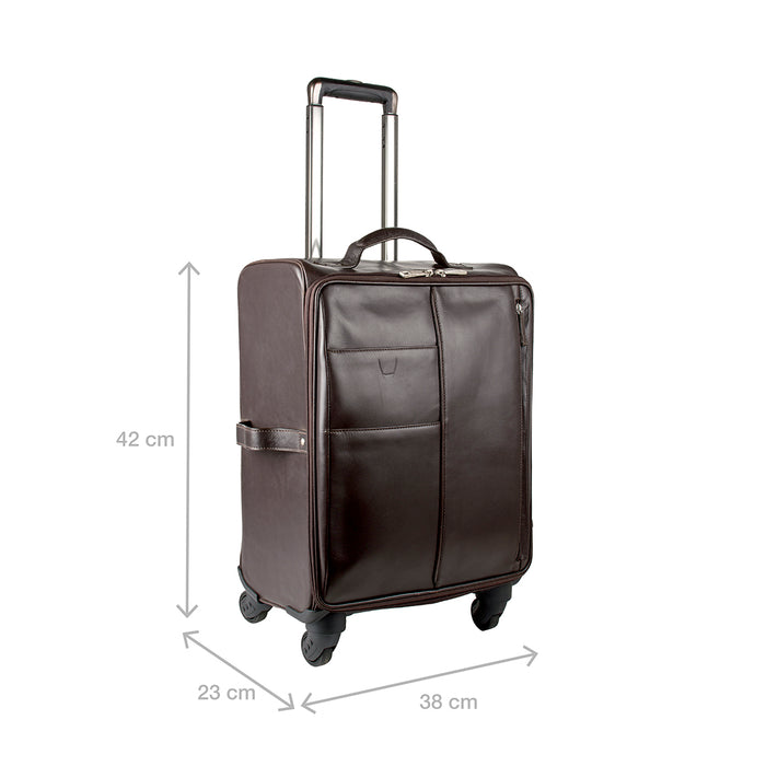 Gear 02 Brown Leather Trolley Bag